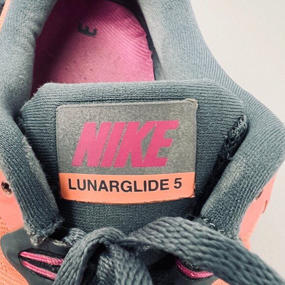 Nike Lunarglide 5 Shoes Womens Size 8.5 Peach Black Dynamic Support Running - Picture 8 of 9